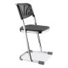 6600 Series Elephant Z-Stool With Backrest, Supports 500 lb, 18" Seat Ht, Black Seat/Back, Chrome Frame,Ships in 1-3 Bus Days4