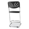 6600 Series Elephant Z-Stool With Backrest, Supports 500 lb, 22" Seat Ht, Black Seat/Back, Chrome Frame,Ships in 1-3 Bus Days4