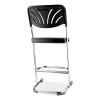 6600 Series Elephant Z-Stool With Backrest, Supports 500 lb, 24" Seat Ht, Black Seat/Back, Chrome Frame,Ships in 1-3 Bus Days2