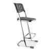 6600 Series Elephant Z-Stool With Backrest, Supports 500 lb, 24" Seat Ht, Black Seat/Back, Chrome Frame,Ships in 1-3 Bus Days3