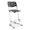 6600 Series Elephant Z-Stool With Backrest, Supports 500 lb, 24" Seat Ht, Black Seat/Back, Chrome Frame,Ships in 1-3 Bus Days4