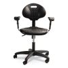 6700 Series Polyurethane Adj Height Task Chair w/Arms, Supports 300lb, 16"-21" Seat Ht, Black Seat/Base,Ships in 1-3 Bus Days2