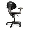 6700 Series Polyurethane Adj Height Task Chair w/Arms, Supports 300lb, 16"-21" Seat Ht, Black Seat/Base,Ships in 1-3 Bus Days4