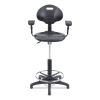 6700 Series Polyurethane Adj Height Task Chair w/Arms, Supports 300lb, 22"-32" Seat Ht, Black Seat/Base,Ships in 1-3 Bus Days4