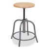 6800 Series Height Adj Wood Seat Swivel Stool, Supports 300 lb, 19"-25" Seat Ht, Maple Seat, Gray Base, Ships in 1-3 Bus Days2