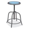 6800 Series Height Adj Metal Seat Stool, Supports 300 lb, 18"-24" Seat Ht, Blueberry Seat, Gray Base, Ships in 1-3 Bus Days2