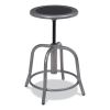 6800 Series Height Adj Metal Seat Swivel Stool, Supports 300 lb, 18"-24" Seat Ht, Black Seat, Gray Base,Ships in 1-3 Bus Days2