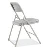 800 Series Premium Plastic Folding Chair, Supports 500 lb, 18" Seat Ht, Gray Seat/Back, Gray Base, 4/CT,Ships in 1-3 Bus Days4