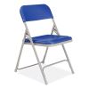 800 Series Premium Plastic Folding Chair, Supports 500 lb, 18" Seat Ht, Blue Seat/Back, Gray Base, 4/CT,Ships in 1-3 Bus Days2