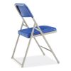 800 Series Premium Plastic Folding Chair, Supports 500 lb, 18" Seat Ht, Blue Seat/Back, Gray Base, 4/CT,Ships in 1-3 Bus Days4