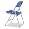 800 Series Premium Plastic Folding Chair, Supports 500 lb, 18" Seat Ht, Blue Seat/Back, Gray Base, 4/CT,Ships in 1-3 Bus Days5