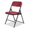 800 Series Plastic Folding Chair, Supports 500 lb, 18" Seat Ht, Burgundy Seat/Back, Black Base, 4/CT, Ships in 1-3 Bus Days3