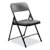 800 Series Plastic Folding Chair, Supports 500 lb, 18" Seat Ht, Charcoal Seat/Back, Black Base, 4/CT, Ships in 1-3 Bus Days2