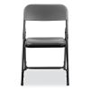 800 Series Plastic Folding Chair, Supports 500 lb, 18" Seat Ht, Charcoal Seat/Back, Black Base, 4/CT, Ships in 1-3 Bus Days3