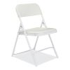 800 Series Plastic Folding Chair, Supports 500 lb, 18" Seat Ht, Bright White Seat, White Base, 4/CT, Ships in 1-3 Bus Days2