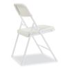 800 Series Plastic Folding Chair, Supports 500 lb, 18" Seat Ht, Bright White Seat, White Base, 4/CT, Ships in 1-3 Bus Days4