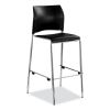 Cafetorium Bar Height Stool, Padded Seat/Back, Supports 500lb, 31" Seat Ht, Black Seat/Back,Chrome Base,Ships in 1-3 Bus Days4