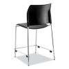 Cafetorium Counter Height Stool, Padded, Supports 300lb, 24" Seat Height, Black Seat/Back, Chrome Base, Ships in 1-3 Bus Days4