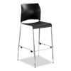 Cafetorium Bar Height Stool, Supports Up to 500lb, 31" Seat Height, Black Seat, Black Back, Chrome Base,Ships in 1-3 Bus Days4