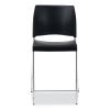 Cafetorium Counter Height Stool, Supports Up to 300 lb, 24" Seat Height, Black Seat/Back, Chrome Base, Ships in 1-3 Bus Days2