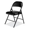 950 Series Vinyl Padded Steel Folding Chair, Supports Up to 250 lb, 17.75" Seat Height, Black, 4/Carton,Ships in 1-3 Bus Days3