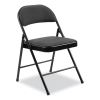 970 Series Fabric Padded Steel Folding Chair, Supports 250 lb, 17.75" Seat Ht, Star Trail Black, 4/CT, Ships in 1-3 Bus Days2