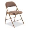 970 Series Fabric Padded Steel Folding Chair, Supports 250 lb, 17.75" Seat Ht, Star Trail Brown, 4/CT, Ships in 1-3 Bus Days2