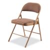 970 Series Fabric Padded Steel Folding Chair, Supports 250 lb, 17.75" Seat Ht, Star Trail Brown, 4/CT, Ships in 1-3 Bus Days3