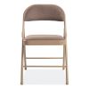 970 Series Fabric Padded Steel Folding Chair, Supports 250 lb, 17.75" Seat Ht, Star Trail Brown, 4/CT, Ships in 1-3 Bus Days4