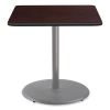 Cafe Table, 36w x 36d x 36h, Square Top/Round Base, Mahogany Top, Gray Base, Ships in 7-10 Business Days2