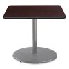 Cafe Table, 36w x 36d x 30h, Square Top/Round Base, Mahogany Top, Gray Base, Ships in 7-10 Business Days2