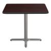 Cafe Table, 36w x 36d x 30h, Square Top/X-Base, Mahogany Top, Gray Base, Ships in 7-10 Business Days2