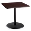 Cafe Table, 36w x 36d x 36h, Square Top/Round Base, Mahogany Top, Black Base, Ships in 7-10 Business Days2