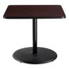 Cafe Table, 36w x 36d x 30h, Square Top/Round Base, Mahogany Top, Black Base, Ships in 7-10 Business Days2