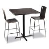 Cafe Table, 36w x 36d x 42h, Square Top/X-Base, Mahogany Top, Black Base, Ships in 7-10 Business Days4