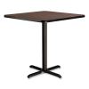 Cafe Table, 36w x 36d x 36h, Square Top/X-Base, Mahogany Top, Black Base, Ships in 7-10 Business Days2