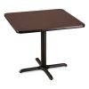 Cafe Table, 36w x 36d x 30h, Square Top/X-Base, Mahogany Top, Black Base, Ships in 7-10 Business Days3