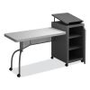 Edupod Teacher's Desk and Lectern Combo, 24" x 68" x 45", Gray Hammer Tone, Ships in 1-3 Business Days3