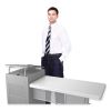 Edupod Teacher's Desk and Lectern Combo, 24" x 68" x 45", Gray Hammer Tone, Ships in 1-3 Business Days4