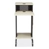 Premium Presentation Cart, 4 Shelves, 18" x 30" x 40.5", Ivory/Black, Ships in 1-3 Business Days4