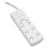 Surge Protector, 8 AC Outlets/2 USB Ports, 6 ft Cord, 2,100 J, White2