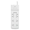 Surge Protector, 8 AC Outlets/2 USB Ports, 6 ft Cord, 2,100 J, White5