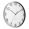 Essentials Classic Round Wall Clock, 12" Overall Diameter, Silver Case, 1 AA (sold separately)2