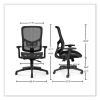 FlexFit Kroy Mesh Task Chair, Supports Up to 275 lbs, 18.9 to 22.76" Seat Height, Black Seat, Black Back, Black Base3