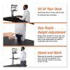 High Rise Electric Standing Desk Workstation, Single Monitor, 28" x 23" x 20.25", Black/Aluminum, Ships in 1-3 Business Days4
