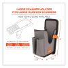 Squids 5541 Handheld Barcode Scanner Holster w/Belt Clip, Large, 2 Comp, 2.75x3.5x8,Polyester,Gray,Ships in 1-3 Business Days3