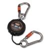 Squids 3011 Retractable Lanyard w/Tool+Swivel Anchor Carabiners, 8 lb Max Work Cap, 48", Black, Ships in 1-3 Business Days3