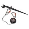 Squids 3011 Retractable Lanyard w/Tool+Swivel Anchor Carabiners, 8 lb Max Work Cap, 48", Black, Ships in 1-3 Business Days4