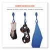 Squids 3400 Glove Clip Holder with Dual Clips, 1 x 1 x 6.5, Acetal Copolymer, Blue, 100/Carton, Ships in 1-3 Business Days3