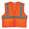 GloWear 8220HL Class 2 Standard Mesh Hook and Loop Vest, Polyester, Small/Medium, Orange, Ships in 1-3 Business Days6